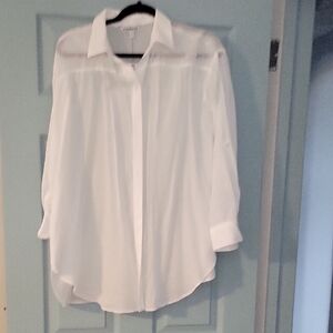 Express White and Black Collar Shirt